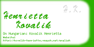 henrietta kovalik business card